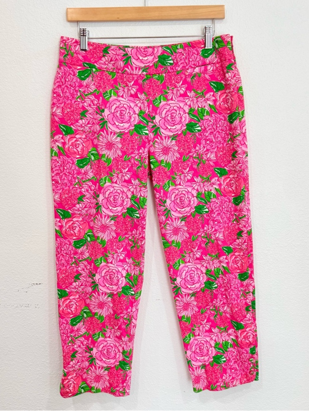 Lilly Pulitzer Palm Beach Fit Capri Pants Women’s Size 8 Pink Floral Print